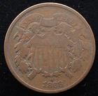 KAPPYSCOINS GH846  1868 VG VERY GOOD TWO CENT PIECE