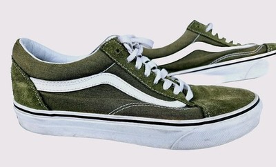 VANS SK8 Old Skool Low Green & White Suede Canvas Skater Shoes Sneakers Mens 8