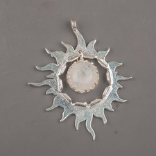 Rainbow Moonstone Gemstone Handmade 925 Sterling Silver Jewelry Pendant Gift For