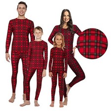 Christmas Reindeer Thermal Underwear - Pajamas Sets For Small Mom Red Plaid
