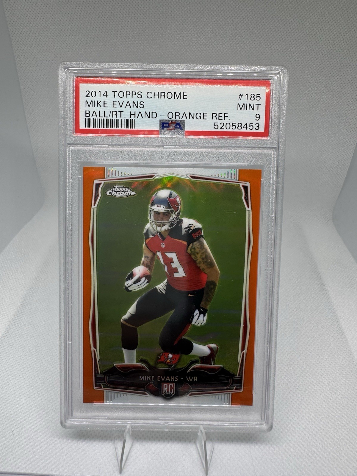 2014 Topps Chrome Orange Refractor #185 Mike Evans PSA MINT 9- BUCCANEERS NFL