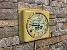 VTG 50s GE GOODYEAR TIRES OLD GAS STATION OIL ADVERTISING DINER WALL CLOCK SIGN