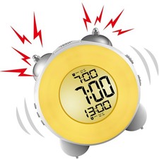 Banne Bon Loud Alarm Clock Non Ticking Bedside Battery Powered with Snooze...