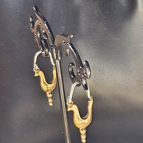 Schläfer Handwerker Silber und Messing Vögel stilisiert 26x12mm - Bild 4 von 18