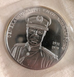 Ghana 2002 100 Sika Silver Coin General Ignatius Kutu Acheampong