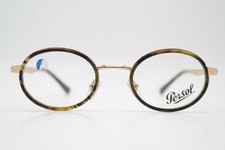 Vintage Persol 2452-V Oval Eyeglasses Bronze Brown Metal Acetate Frame