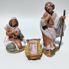 FONTANINI Mary, Joseph, Manger 2009 *No Jesus* Nativity Figure 4"  Italy Depose