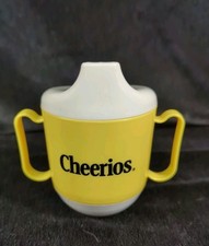 Vintage Tommee Tippee Cheerios Yellow Sippy Cup Weighted Bottom 1987 Playskool