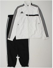 ADIDAS Mens Graphic Full Tracksuit Small White Polyester DX01