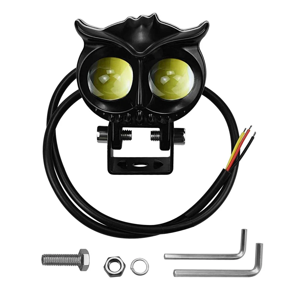 12-85V Led Worklight Front Headlight Scooter Spotlight Fog Light Owl For Motor U Foto 3 de 4