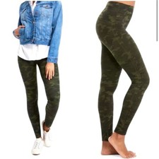 EUC Spanx Green CAMO Look At Me Now Leggings Pants Sz Large