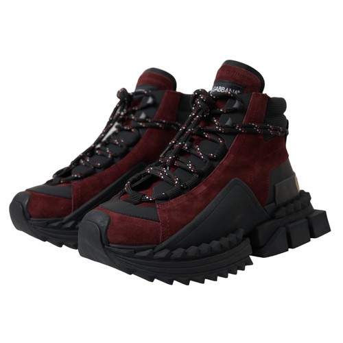 DOLCE & GABBANA Shoes Sneakers Super King Burgundy High Top Mens EU39 / US6 - Picture 3 of 6