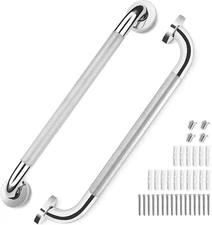 2 Pack Grab Bars for Elderly for Wall 16 Inch, Fit for Studs, Knurled Anti-Slip