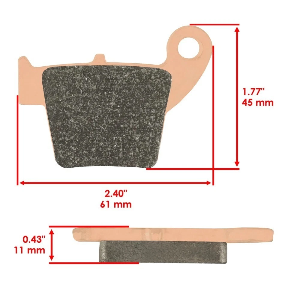 Front & Rear Sintered Brake Pads For Honda CRF450 CRF450R 2002 2003 2004-2020 - Imagem 2 de 4