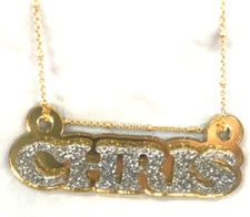 Name Plate Custom Name Necklace Personalized Nameplate Gold With Diamond Look 