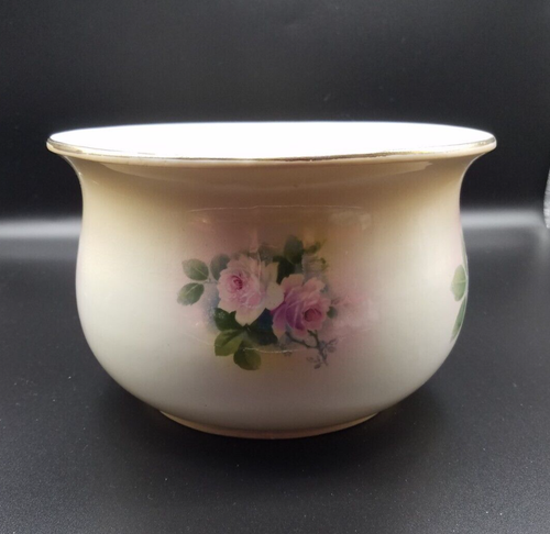 Vintage Victorian Porcelain Chamber Pot ~ Pink Roses ~ Shabby Chic - Picture 12 of 14