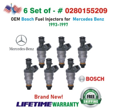 #ad #ad NEW OEM Bosch x6 Fuel Injectors for 1993 1997 Mercedes Benz I4 amp; I6 #0280155209 $269.36
