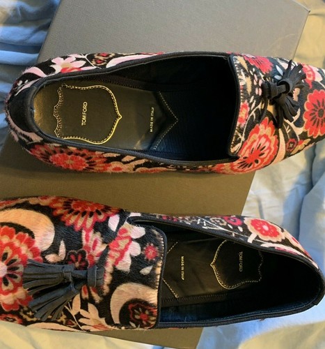 TOM FORD Scarpe Scarpe Ricamate Taglia Stampata 9 1/2 - Foto 7 di 12