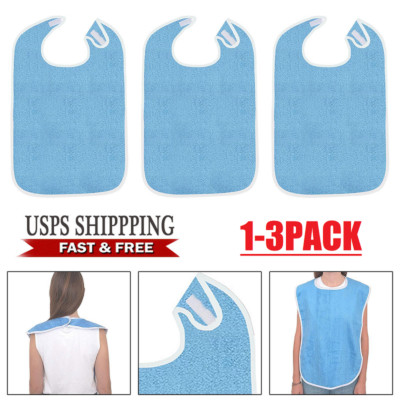 3Pcs Adult Bibs Eating Washable Reusable Clothing Protector Adjustable ...