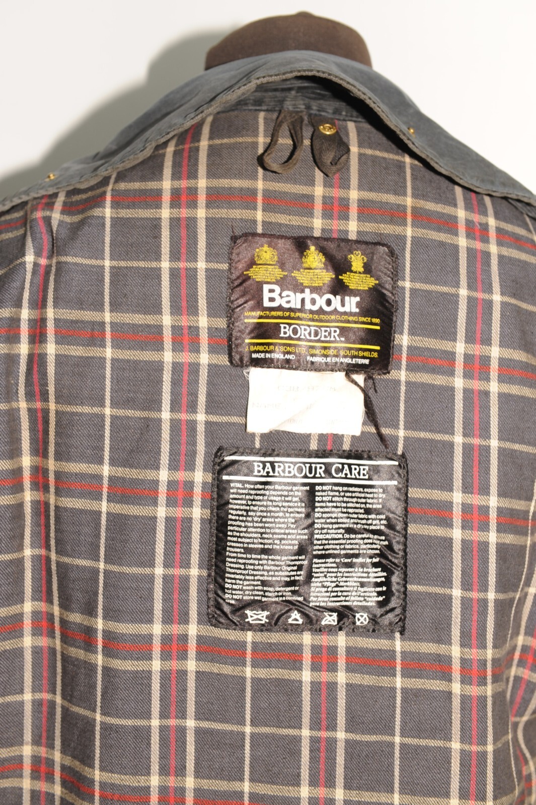 Barbour Border Waterproof Wax Jacket C38 Navy Blue A205 image 10