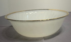 Fire King Oven Ware Bowl approximately 9 White Milk Glass Gold Trim Vintage 1950