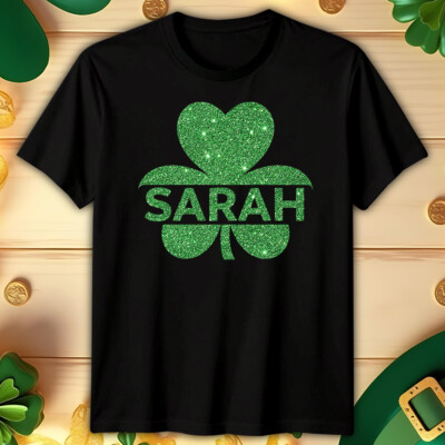 Personalisierte lustige Damen-T-Shirts Kleeblatt St. Patricks Day Oberteil #STPD -a