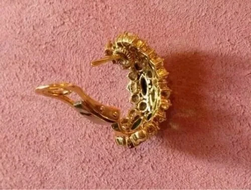 2.50Ct Round Lab-Created Multicolor Huggie Hoop Earrings 14K Yellow Gold Plated - Image 3 of 4