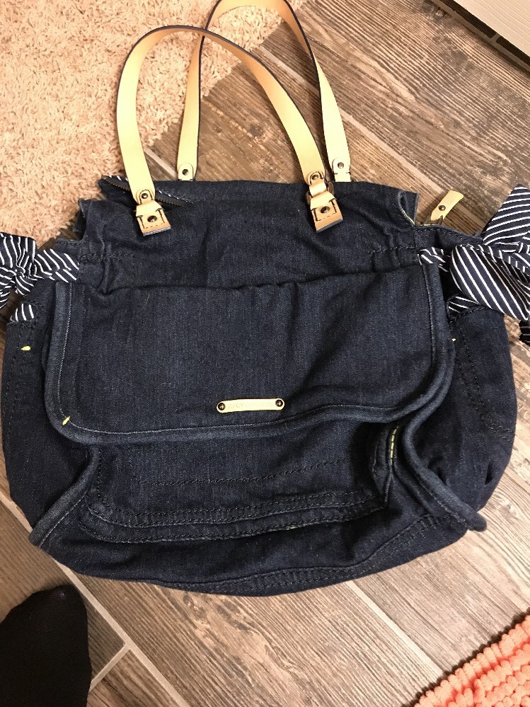 Vintage Juicy Couture dark blue denim bag Juicy Couture Pink League Hobo Denim Crossbody Bag With  main image 3