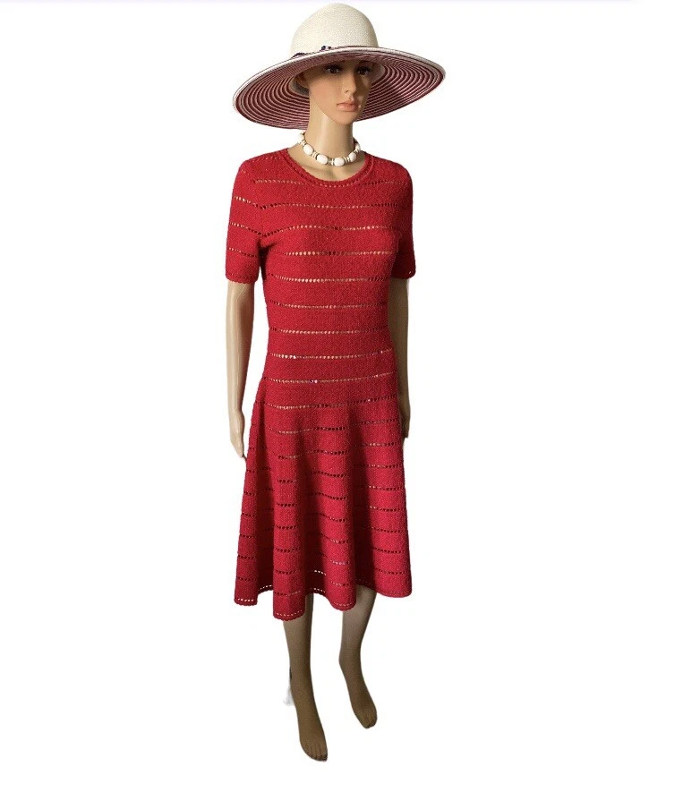 VALENTINO Abito da cocktail Oscar de la Renta in tweed nuovo con etichette taglia M