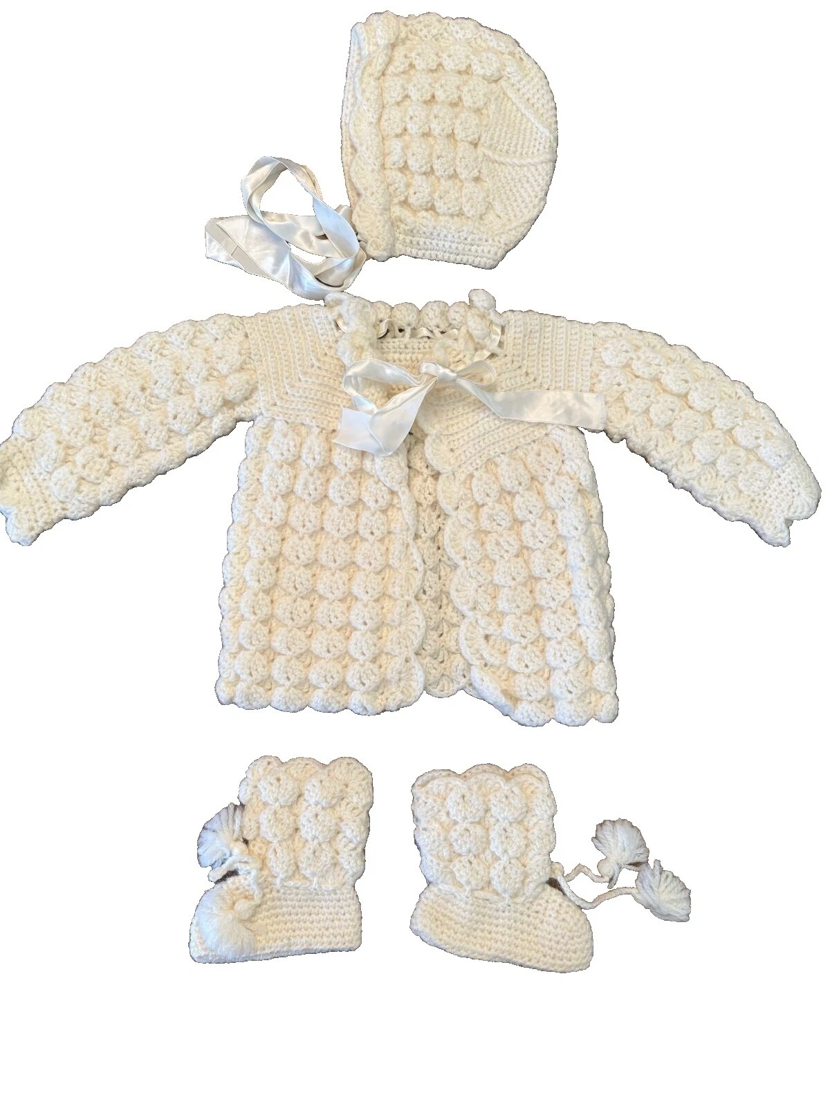 Suéteres Vintage Handmade Blanco para Niños