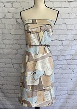 J. Crew Women’s Sexy Strapless Postcard Dress Lined Multicolored Size 4