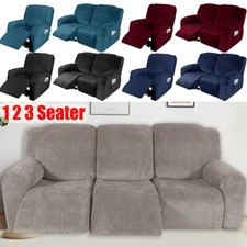 1/2/3 Seater Velvet Recliner Chair Covers Couch Cover Sofa Armchair Slipcover