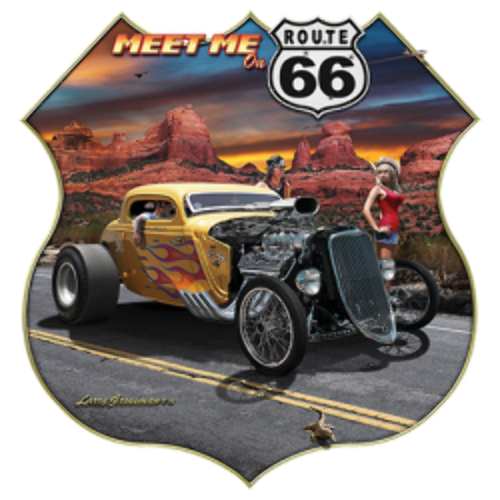 Camiseta DryBlend® para adultos - (ENCUÉNTRAME EN LA RUTA 66 - HOT ROD / PIN-UPS / BELLEZAS) - Imagen 1 de 43