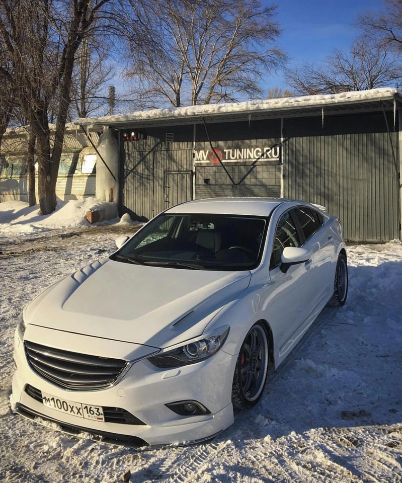 Cubiertas de faros de párpados delanteros pintadas 25D var №2 para Mazda 6 2012-2017 Foto 2 de 4