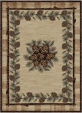 Lodge Cabin Rustic Forest Pinecone Area Rug **FREE SHIPPING**