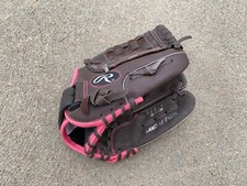 Rawlings 11'' Youth Fast Pitch Softball Glove -Brown Pink Right Hand Throw FP11T
