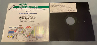 DATA MANAGER - Atari 400/800 Computer Main Street Software 5.25'' Disk - TESTED!