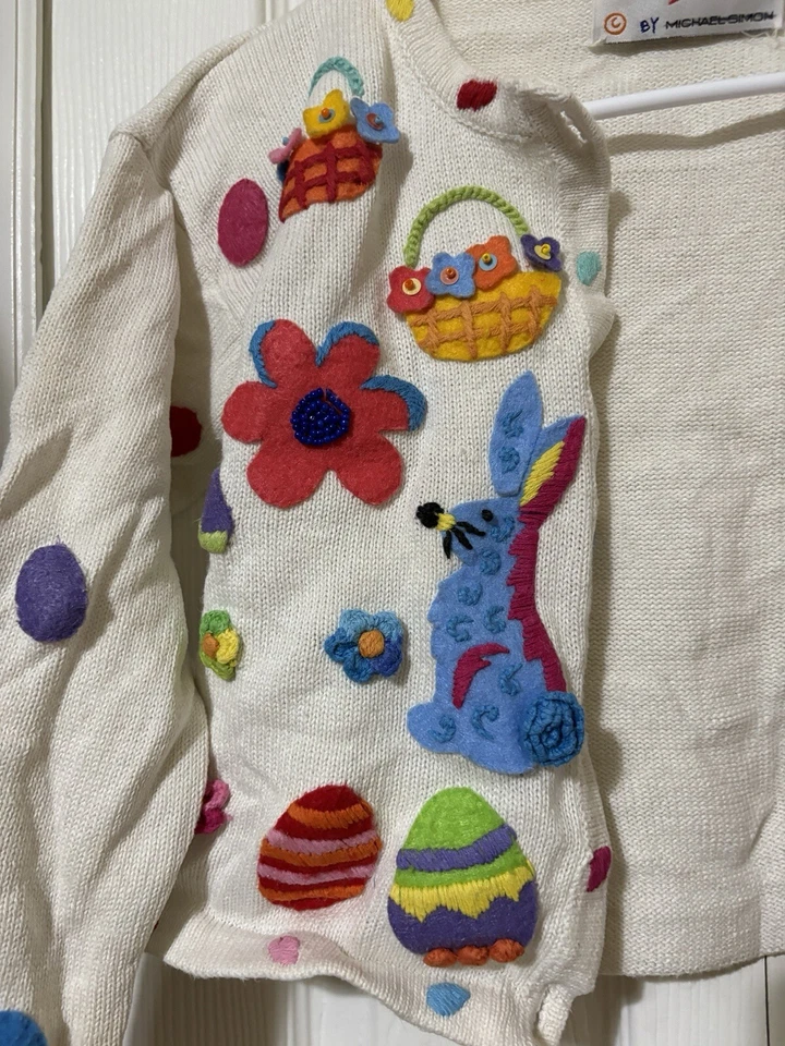 Michael Simon Simon Sez Niños’s 6X Cárdigan Pascua Primavera Conejito De Colección Foto 3 de 4