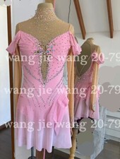 New Ice Figure Skating Dress Figure Skating Dress For Competition pink dyeing
