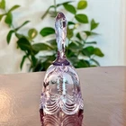 Fenton Bow & Drape Bell Petite Purple Lilac Glass Ribbons 9266LX Vintage 1990s