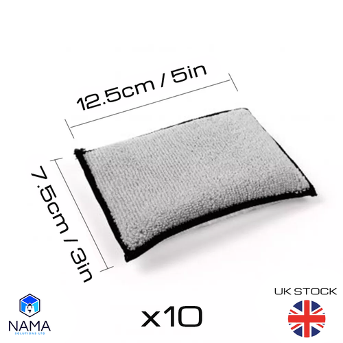 10 Multi Purpose Interior Exterior Car Cleaning Scrub Pad Sponge Wiping Towel UK - Picture 3 of 6