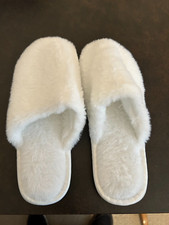 NEW Women's Slippers, White, Indoor/Outdoor Soles, Size 9
