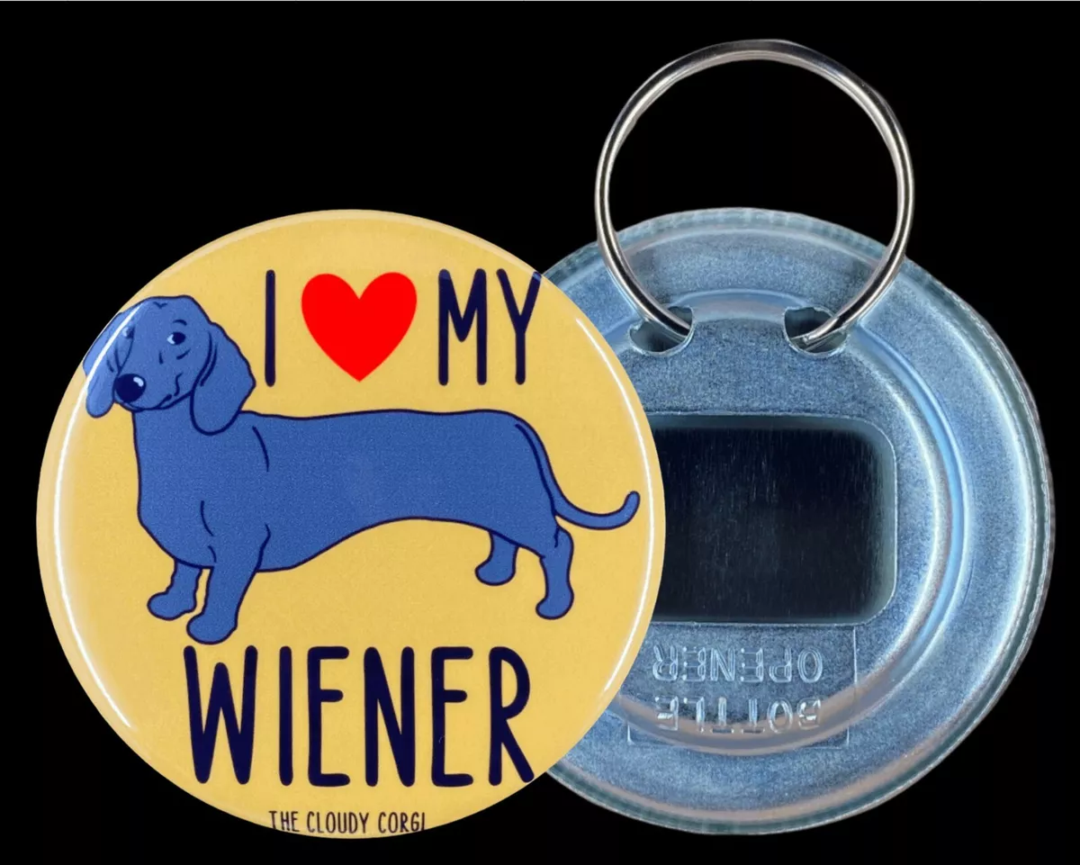 Black Dachshund I Love My Wiener Dog Cartoon Art Bottle Opener Accessories Gift