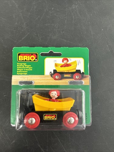 Vintage NOS BRIO 1996 Wooden Train Railway 33228 Rocking Wagon Toy HTF ...