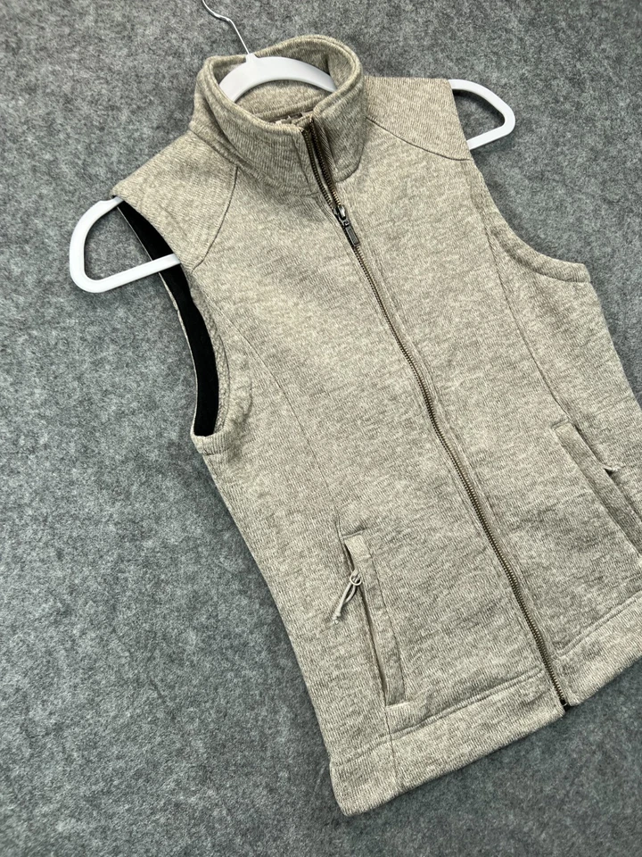 MK Jackson Hole Wyoming Chaleco Top Mujer XS Beige Sin Mangas Cremallera Bolsillos Chaqueta Foto 2 de 4