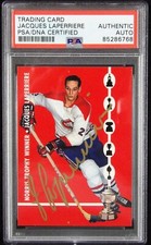 Jacques Laperriere Signed  1995-96 Parkhurst Norris Trophy Card #128 PSA Authen