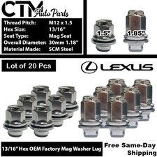 20pcs Chrome Lexus Toyota Scion Factory Oem Mag Seat Lug Nut With Washer M12x1.5 20pcs Chrome Lexus Toyota Scion Factory Oem Mag Seat Lug Nut With Washer M12x1.5