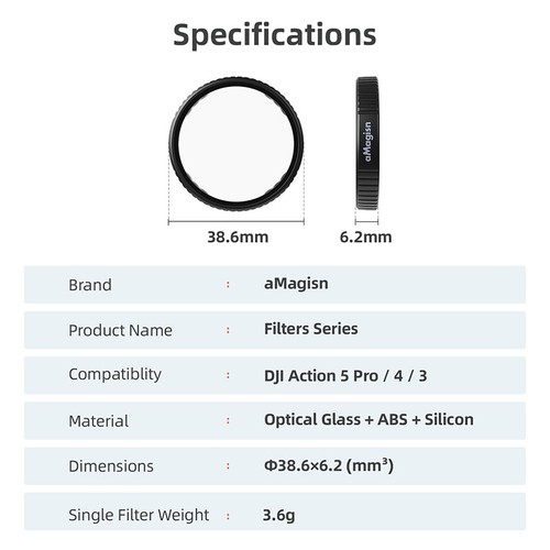 Lens Filters ND8/16/32/64 UV CPL Filter For DJI Action 5 Pro/4/3 Sports Camera - Picture 16 of 20