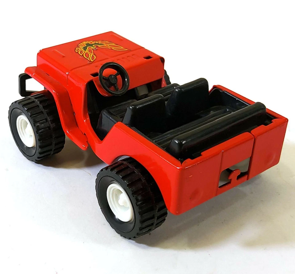 Vintage Pressato Acciaio Auto Jeep Rosso Hong Kong Contrassegno T766 - Immagine 3 di 4