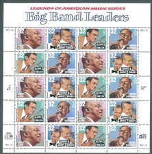 Scott #3099a 32¢ Big Band Leaders Mint Sheet MNH  CV $14.00